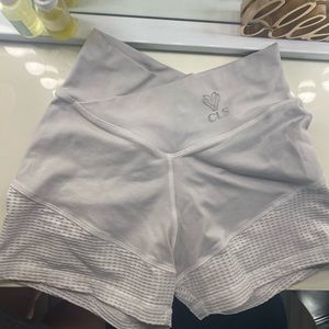 CLS sportswear white booty scrunch shorts